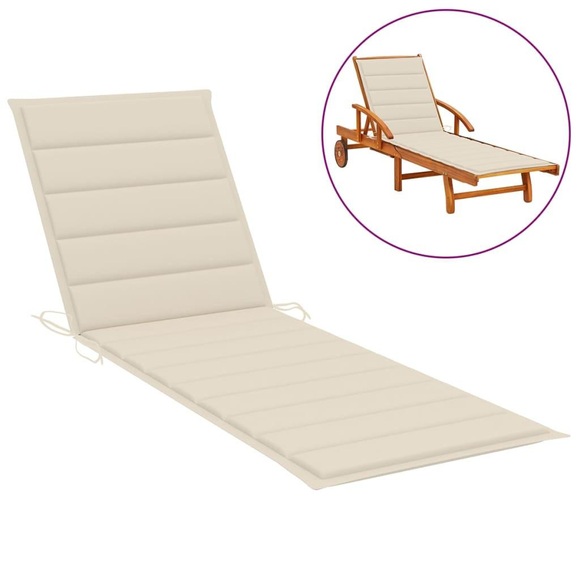 vidaXL Sonnenliegen-Auflage Creme 200x50x4 cm Stoff
