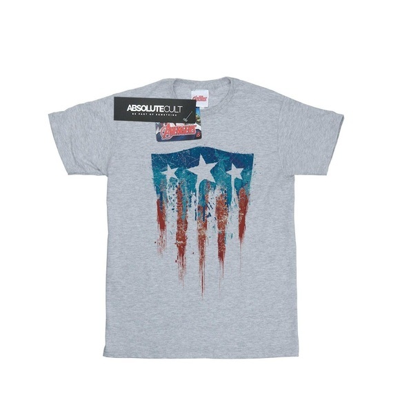 Captain America Flagge Schild Tshirt Herren Grau M