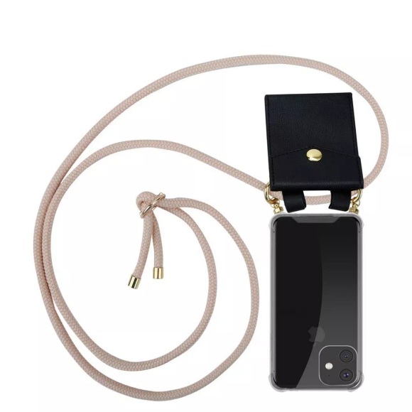 Handy Kette für Apple iPhone 11 PRO Silikon mit Gold Ringen