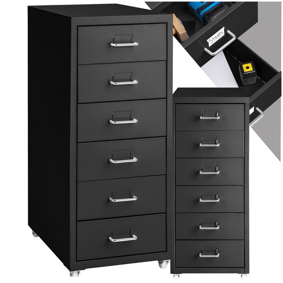 Rollcontainer aus Metall - schwarz