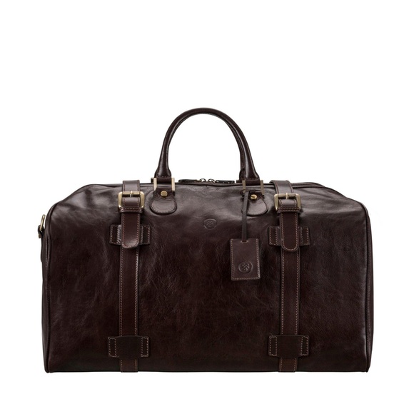 Maxwell Scott Flero - Leder-Reisetasche in Dunkelbraun Grösse L