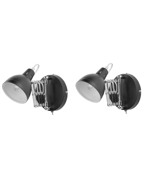 Beliani Wandleuchte schwarz 2er Set Glockenform HARRINGTON