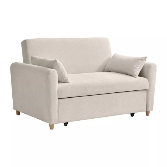 Vente-unique - Sofa 2-Sitzer mit Schlaffunktion - Cord - Beige - AYLA, One Size