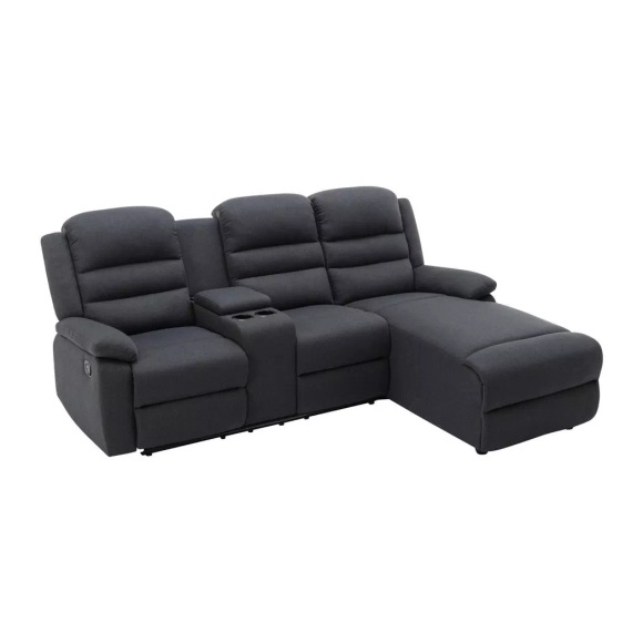 Ecksofa Relaxsofa - Ecke Rechts - Stoff - Anthrazit - MACEDONIA Ecksofa Relaxsofa - Ecke Rechts - Stoff - Anthrazit - MACEDONIA