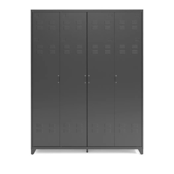 Kleiderschrank 4 Türen aus Metall, Hiba
