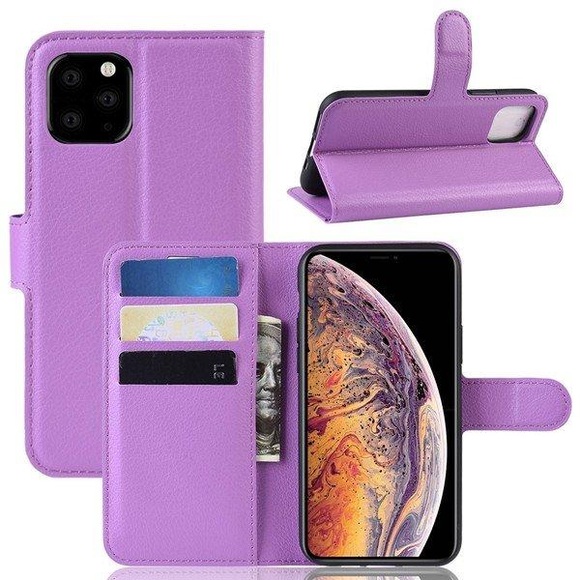 iPhone 11 Pro Max - Leder Etui Hülle mit Kartenfach