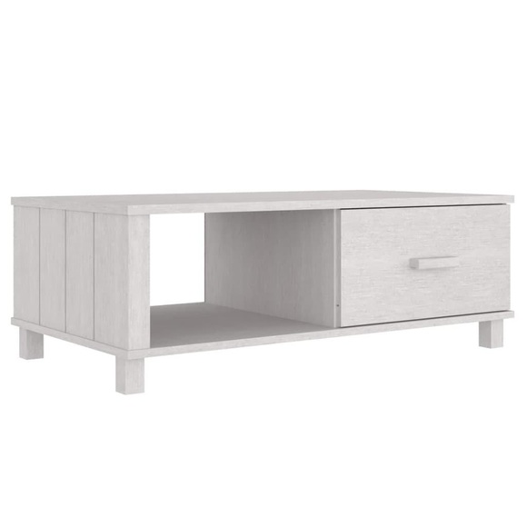 vidaXL Couchtisch HAMAR Weiß 100x55x35 cm Massivholz Kiefer