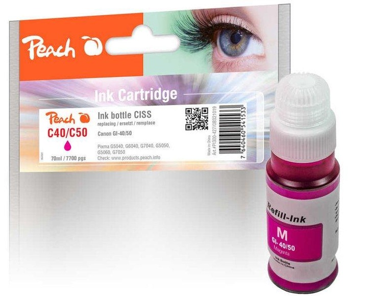Peach Tintenbehälter magenta kompatibel zu Canon GI-40/50M