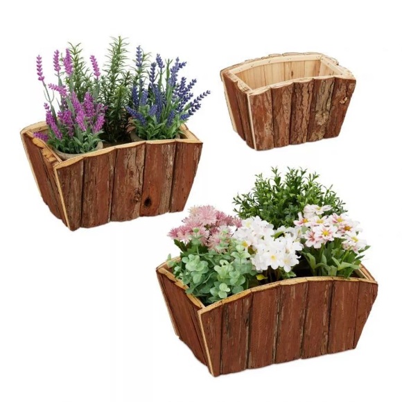 B2X - Blumenkasten Holz 3er Set, 32cm