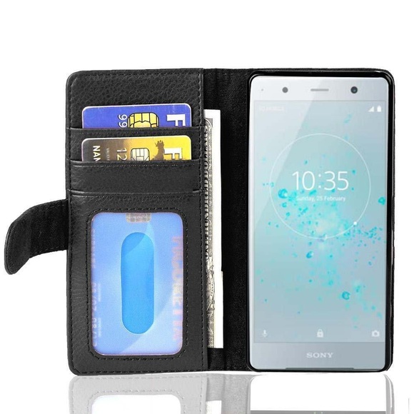 Hülle kompatibel mit Sony Xperia XZ2 - Schutzhülle mit Magnetverschluss und 3 Kartenfächern