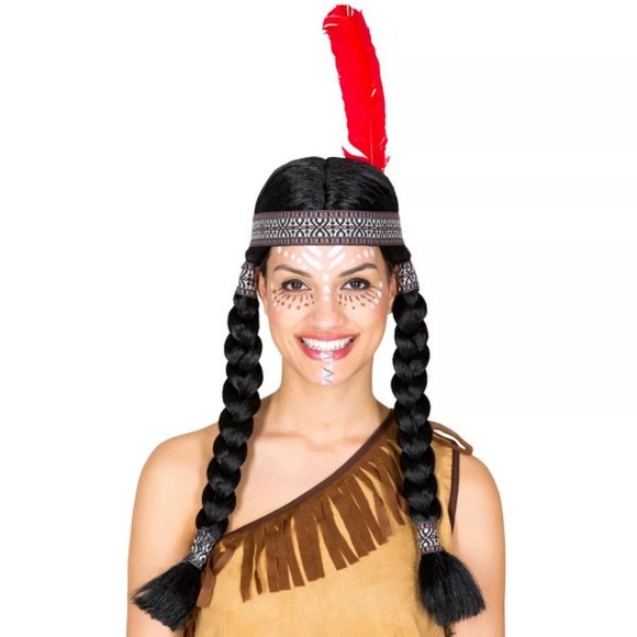 Perücke Indianerin Schwarz
