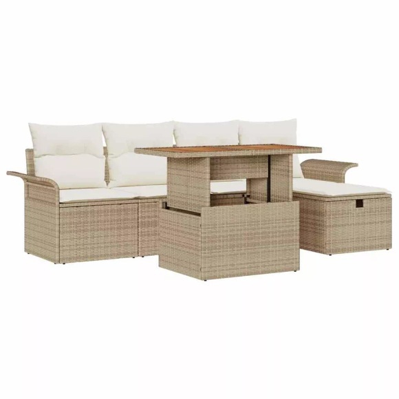 VidaXL - Garten sofa set poly-rattan, One Size, Beige