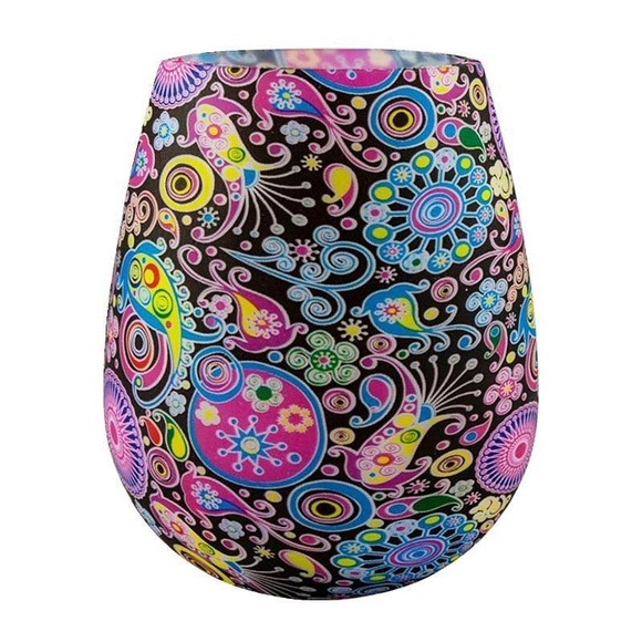 Silikon-Trinkglas mit Muster - Blumen Silikon-Trinkglas mit Muster - Blumen