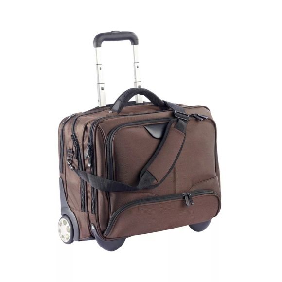 Dermata Lederwaren Business Trolley 44cm aus Nylon in Braun