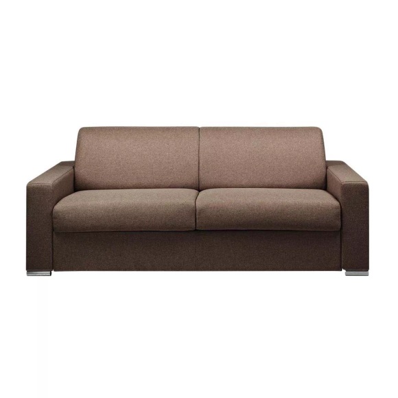 LINEA SOFA - Schlafsofa 4Sitzer Stoff CALITO Liegefläche Matratzen, One Size, Braun