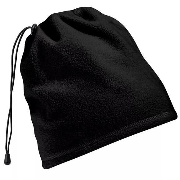 2in1 Wintermütze Halswärmer Schlauchschal Suprafleece Herren Schwarz ONE SIZE