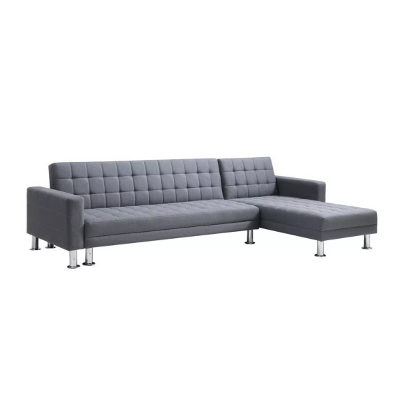 Ecksofa Mit Schlaffunktion - Ecke Wechselbar - Stoff - Grau Willis Ii Unisex Grau ONE SIZE