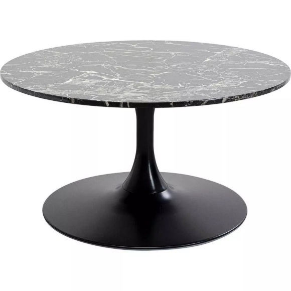 KARE Design - Couchtisch Schickeria Marmor rund 80, One Size, Schwarz