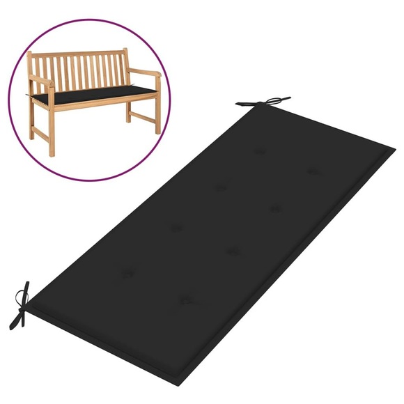 vidaXL Gartenbank-Auflage Schwarz 120x50x4 cm