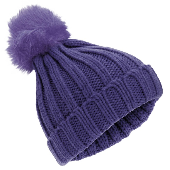 Rockjock Zopfmuster-pelz-pom Pom Winter-strickmütze Unisex Marine ONE SIZE