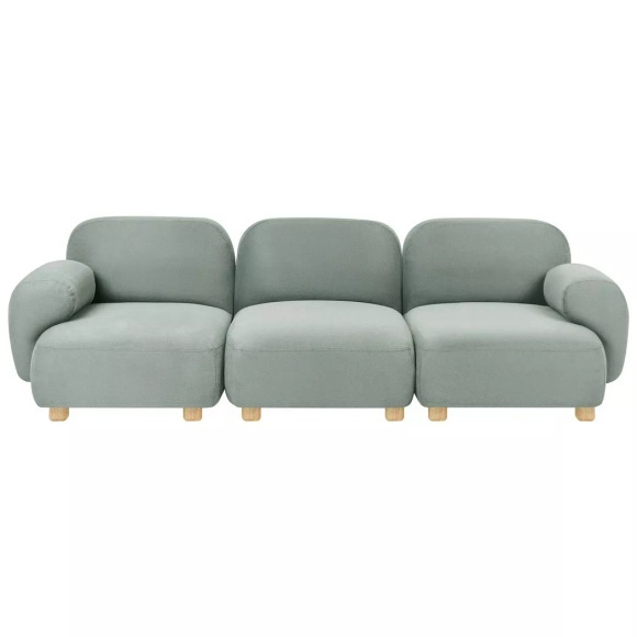 Beliani - 3 Sitzer Sofa aus Stoff Modern AMLI, One Size, Grün Bedruckt