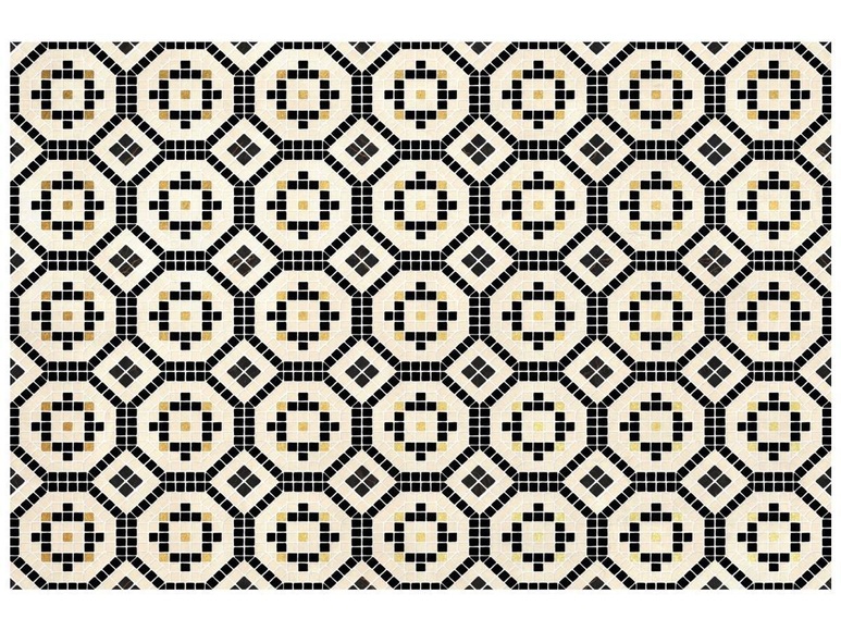 Teppich - Vinyl - Mosaikoptik - 120 X 180 - Schwarz & Weiß - Splita Unisex Schwarz 120x180 cm