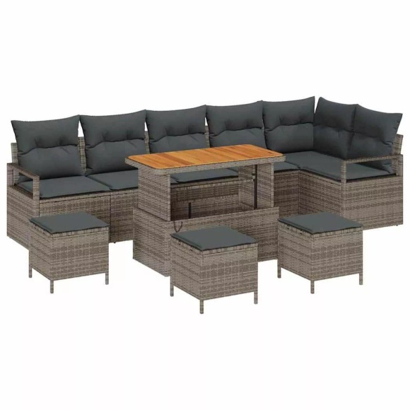VidaXL - Garten-sofa-set poly-rattan, One Size, Grau