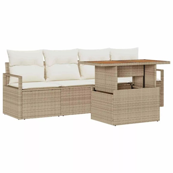 VidaXL - Garten-sofa-set poly-rattan, One Size, Beige