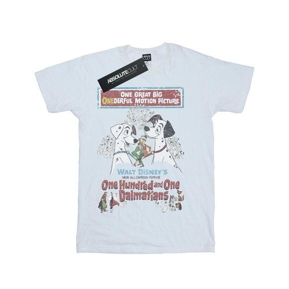 101 Dalmatians Retro Poster Tshirt Unisex Weiss 128