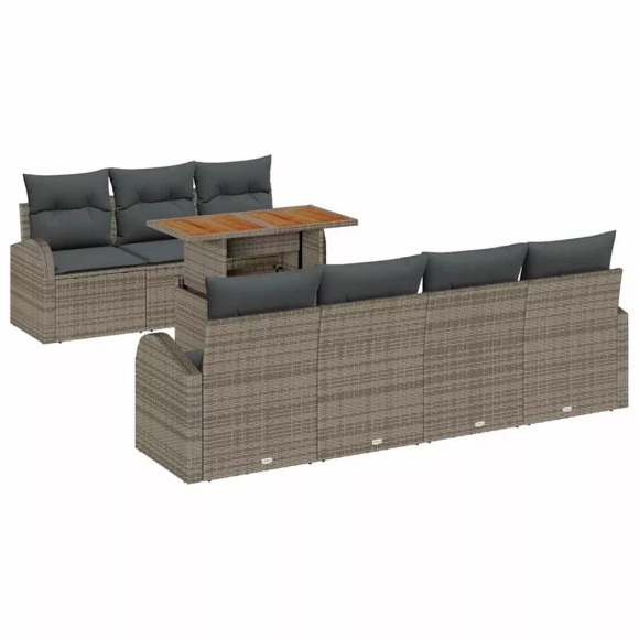 VidaXL - Garten-sofa-set poly-rattan, One Size, Grau
