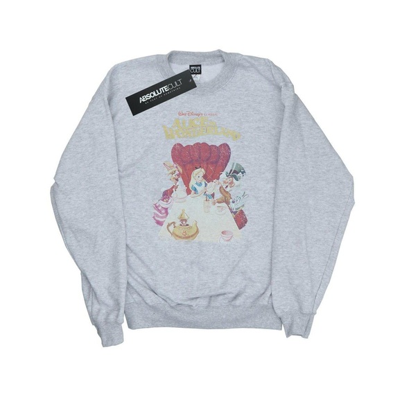 Alice In Wonderland Retro Poster Sweatshirt Herren Grau 3XL