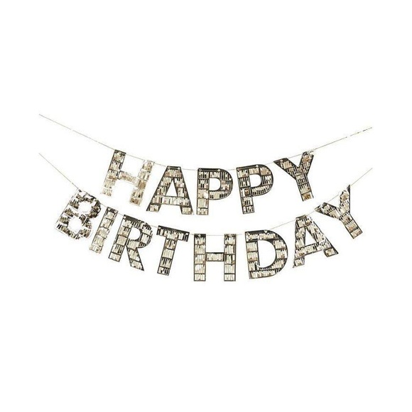 Happy Birthday Girlande gold