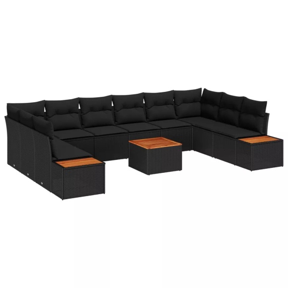 VidaXL - Garten-sofa poly-rattan, One Size, Schwarz