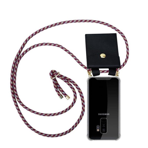 Handy Kette für Samsung Galaxy S9 PLUS Silikon mit Gold Ringen
