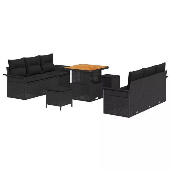 VidaXL - Garten-sofa poly-rattan, One Size, Schwarz