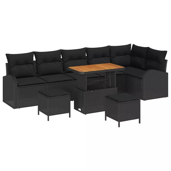 VidaXL - Garten-sofa poly-rattan, One Size, Schwarz