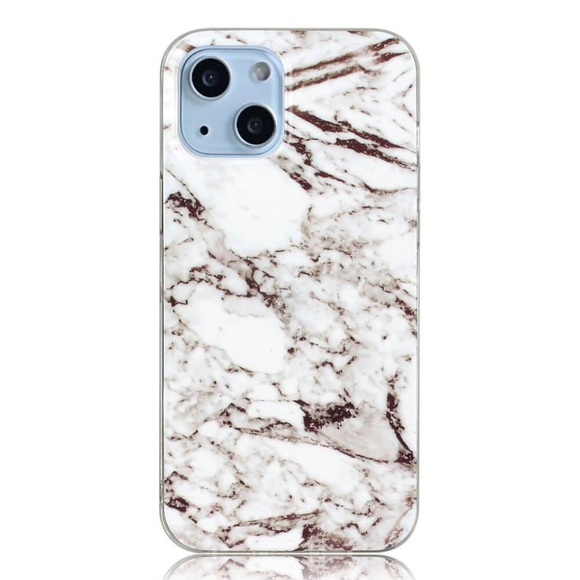 iPhone 14 Plus - Silikon Gummi Case White Marble
