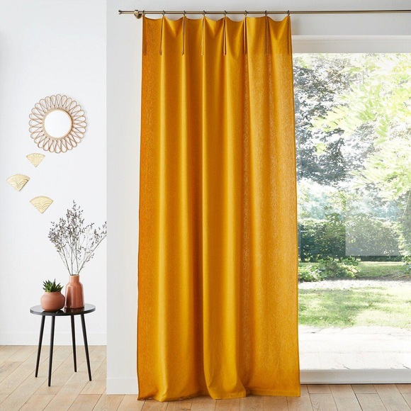 Vorhang Mit Bändern Odorie Unisex Gelb 135x250cm