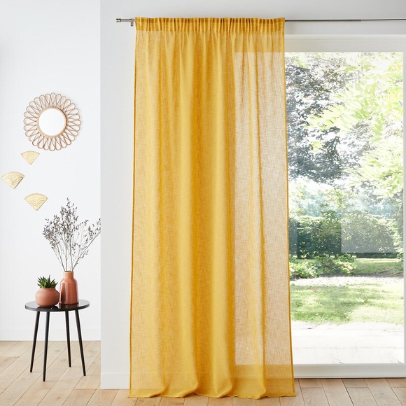 Vorhang Nyong Mit Faltenband Unisex Gelb 140x180 cm