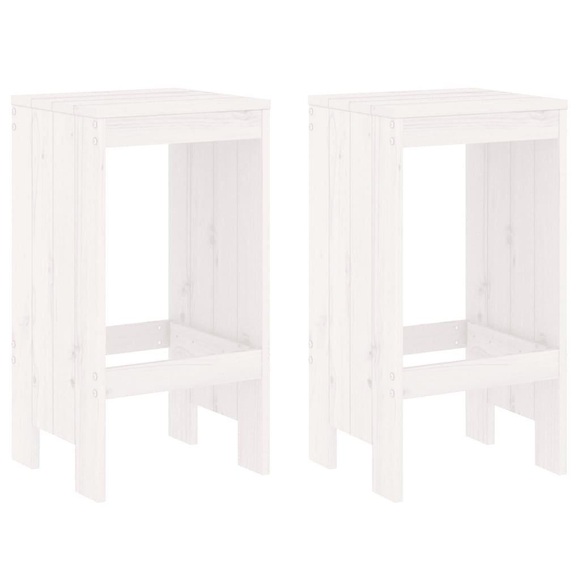 vidaXL Barhocker 2 Stk. Weiß 40x36x75 cm Massivholz Kiefer