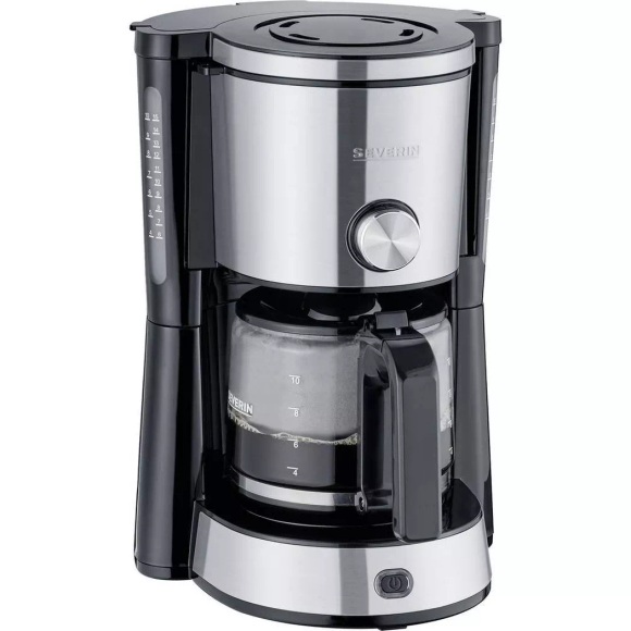 Severin KA 4825 TYPE SWITCH Kaffeemaschine Edelstahl, Schwarz Fassungsvermögen Tassen=10 Glaskanne
