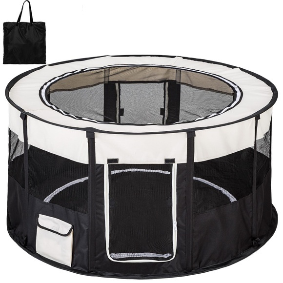 Welpenlaufstall Carola Aus Polyester Mit Tragetasche Unisex Schwarz ONE SIZE