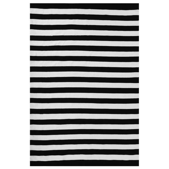 Beliani Outdoor Teppich schwarz-weiss 140 x 200 cm TAVAS