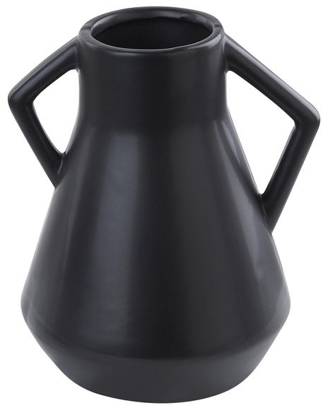 Beliani Blumenvase Keramik schwarz 30 cm FERMI Vase