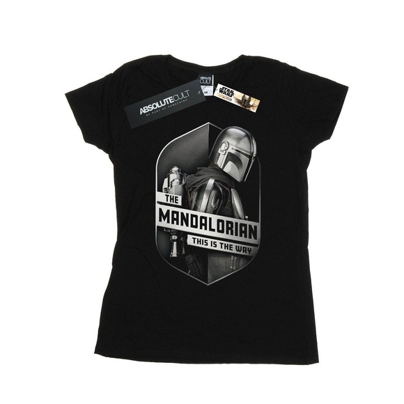 The Mandalorian This Way Mando Shield Tshirt Damen Schwarz M