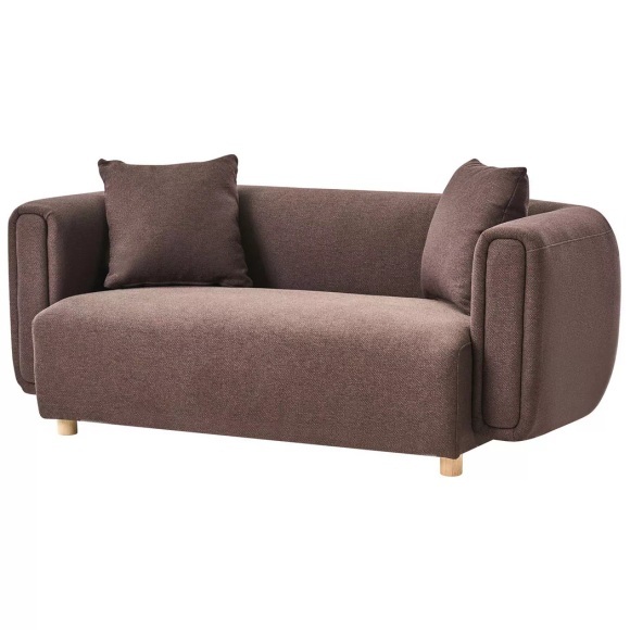 Beliani - 2 Sitzer Sofa aus Stoff Retro LILLEROD, One Size, Erdbraun