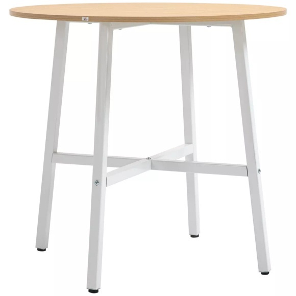 Northio - Esszimmertisch Küchentisch für 4 Personen, moderner Wohnzimmertisch aus Stahl & Naturholz, 80x80x76 cm für Esszimmer & Küche, 80cm