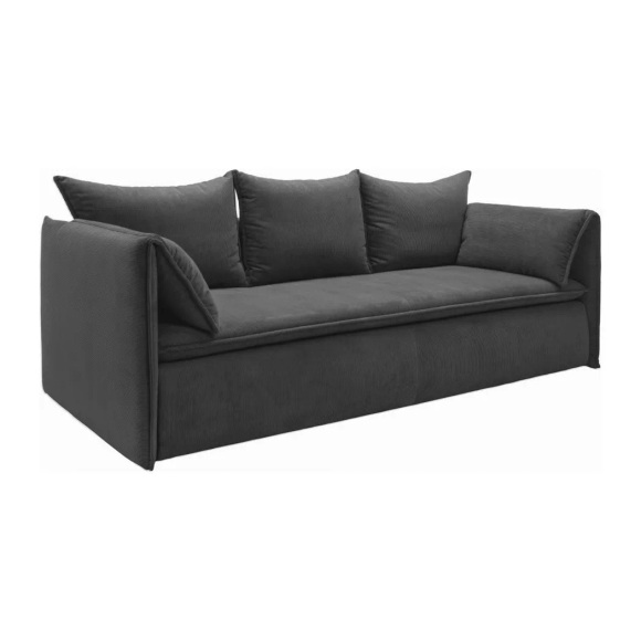 Vente-unique - Sofa 3-Sitzer - Mit Schlaffunktion - Cord - Anthrazitgrau - TEODORA, One Size