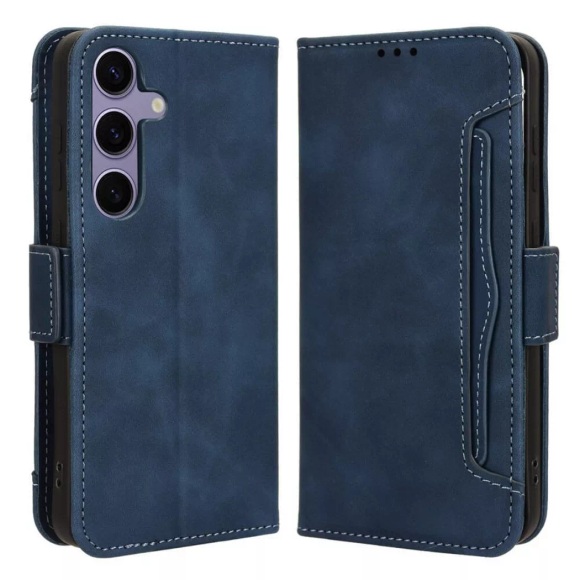 Cover-Discount - Galaxy S25 Etui viele Kartenfächer, Blau