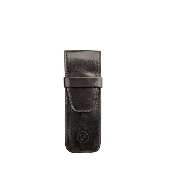 Maxwell Scott Pienza - Leder Stifteetui in Schwarz